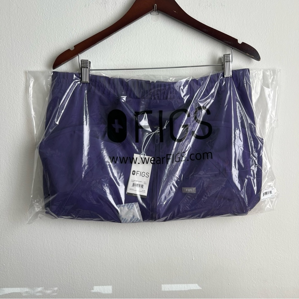 Purple pulse Figs Sydney scrub jacket